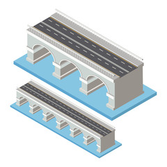 Vector isometric bridge icon.
