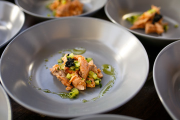 Tasty and healthy food on a plate close up