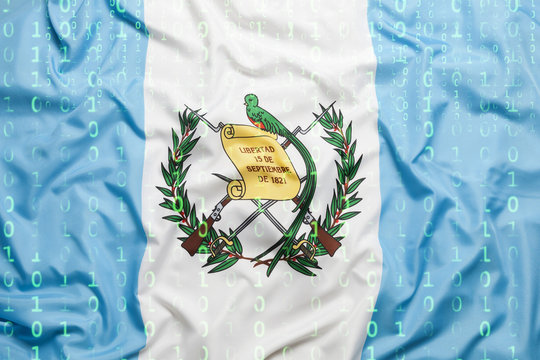 Binary code with Guatemala flag, data protection concept - Powered by Adobe