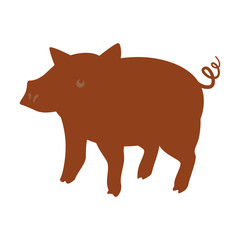 Pig farm animal icon vector illustration graphic design