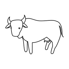 Cow farm animal icon vector illustration graphic design