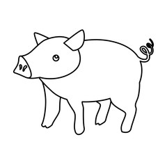 Pig farm animal icon vector illustration graphic design