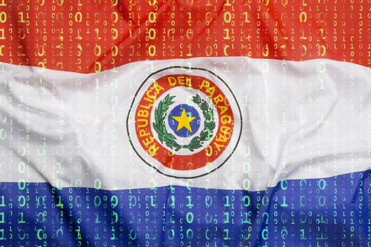 Binary code with Paraguay flag, data protection concept - Powered by Adobe