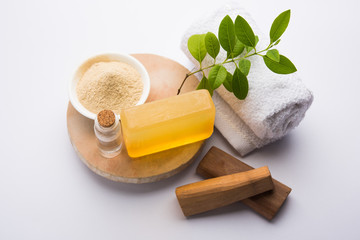 Ayurvedic handmade  Sandalwood both soap or chandan sabun with sandalwood sticks, ubtan or scrub or...