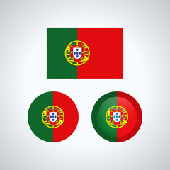 Obraz premium Portuguese trio flags, vector illustration