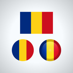 Fototapeta premium Romanian trio flags, vector illustration