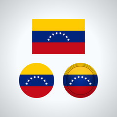 Venezuelan trio flags, vector illustration