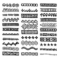 Obraz premium Set of Hand Drawn Vector Dividers
