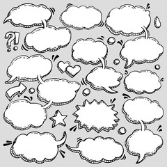Obraz premium Collection of Hand Drawn Speech Bubbles
