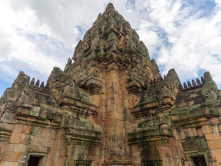 Fototapeta premium Panomrung stone castle, famous public historic travel place in Buriram Thailand.