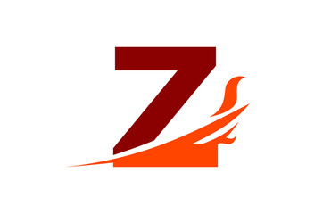 Z Red Fire Swoosh Flame Letter Logo