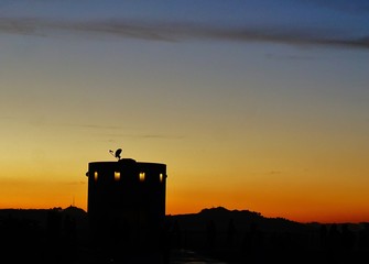 Fototapeta premium Satellite at Sunset