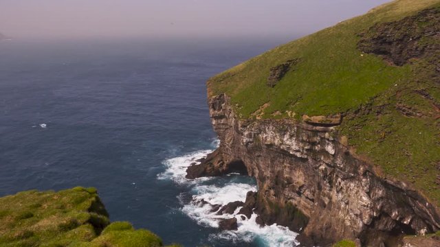 View from a clif on a Westman islands, Icland