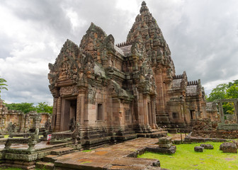 Panomrung stone castle, ancient historic travel place in Buriram province of Thailand