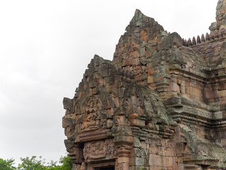 Fototapeta premium Panomrung stone castle, ancient historic travel place in Buriram province of Thailand