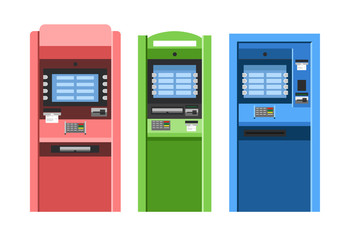 ATM machines vector set 