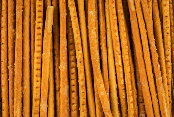 Bread straws. Bread sticks close-up.