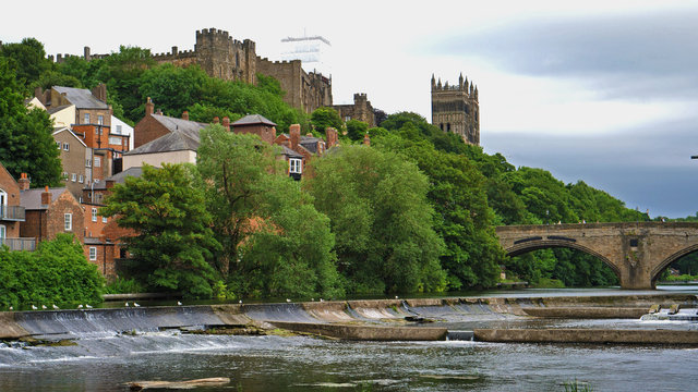 Durham Skyline, View Of River Wear, Castle And Cathedral