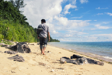 Walking by the beach