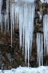 Closeup of icicles, Misotsuchi, Chichibu, Saitama, Japan