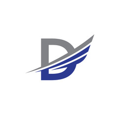 initial letter D logo wing