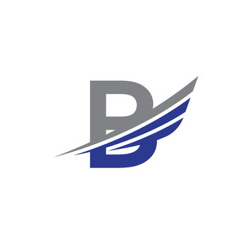initial letter B logo wing
