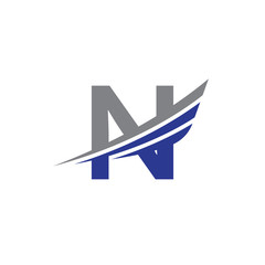 initial letter N logo wing