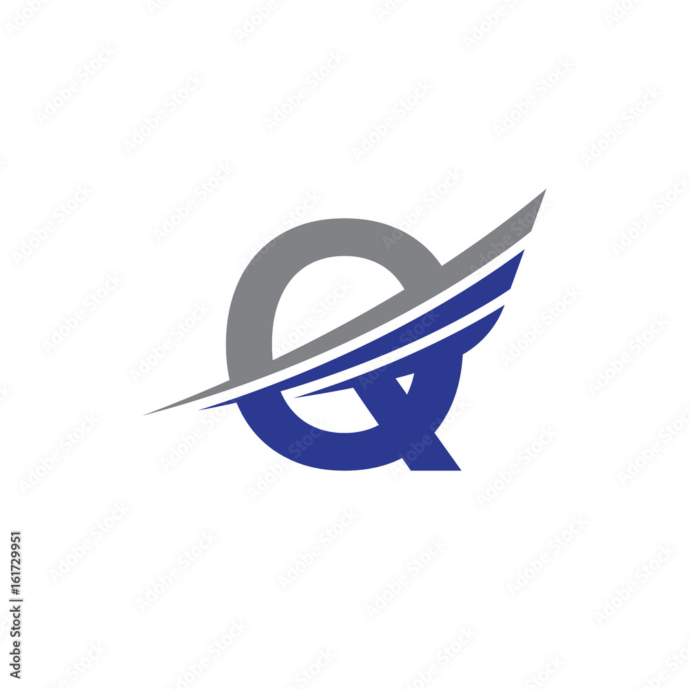 Wall mural initial letter Q logo wing