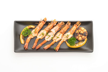 fried shrimps with garlic and lemon