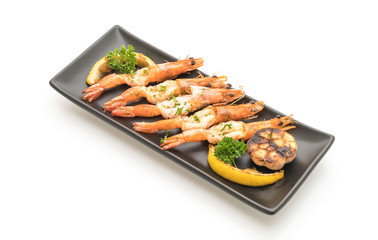 fried shrimps with garlic and lemon