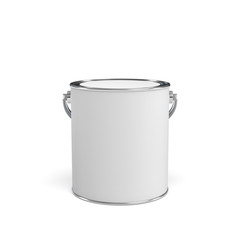3d rendering of a closed paint bucket isolated on white background