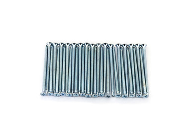 Rawbolts with wall dowels laid out in a raw