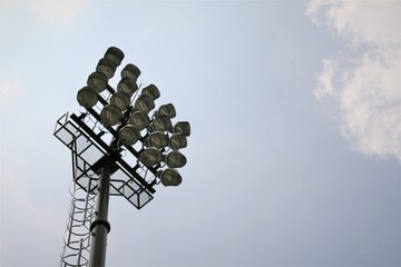 spotlight pole for sports game stadium
