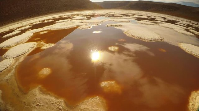 Vertical Panorama Meke Lake Ginger Water and Many Salt Islets
