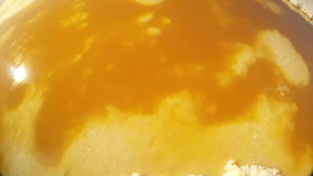 Panorama Close up Ginger Water With Reflections of Sky Salt Islets Meke Lake