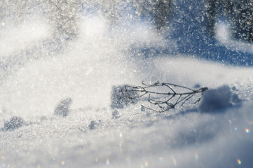 Fototapeta na wymiar Beautiful background with snow and snowdrift