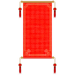 Traditional Asian red scroll