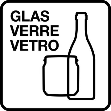 Glas, Verre, Vetro Recycling Piktorgramm