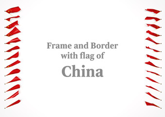 Obraz premium Frame and border with flag of China. 3d illustration