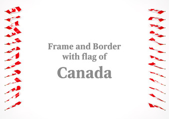 Frame and border with flag of Canada. 3d illustration