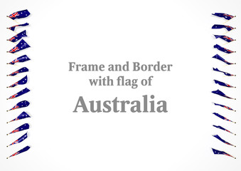 Fototapeta premium Frame and border with flag of Australia. 3d illustration