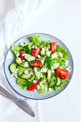 Vegetable salad with feta