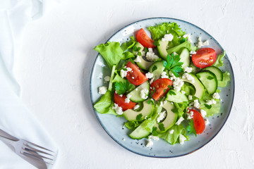 Vegetable salad with feta