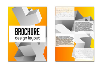 Brochure design template flyer. Front and back page size A4 template. Creative cover for business trend mock up.