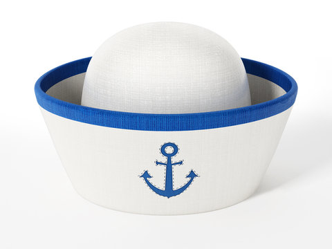 Sailor hat with anchor icon isolated on white background