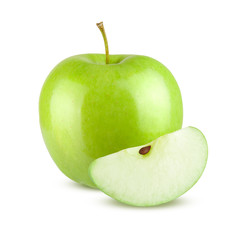 Green apple. Isolated on white background