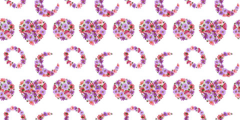 Wildflower kosmeya flower pattern in a watercolor style isolated.