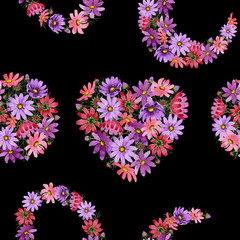 Wildflower kosmeya flower pattern in a watercolor style isolated.