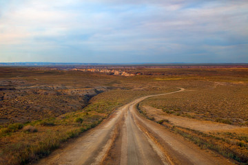 Fototapeta na wymiar Desert Dirt Road to Coalmine Canyon