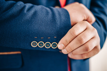 Blazer Closeup Texture Detail Textile Blue Tuxedo Suit Professio